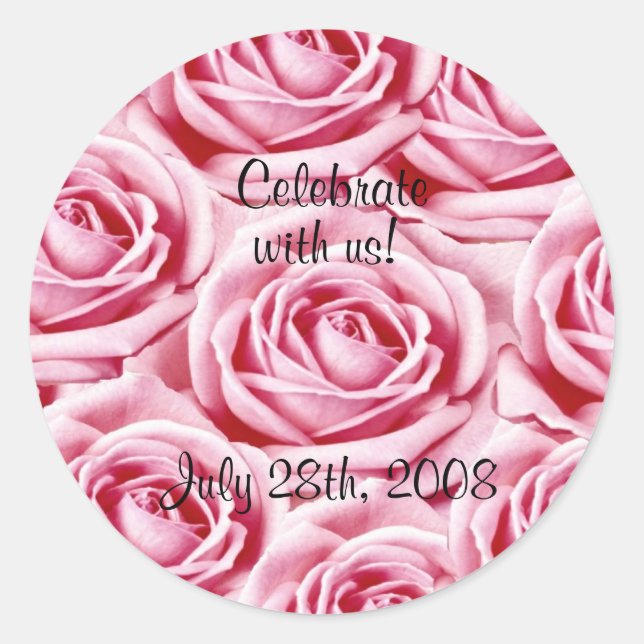 Pegatina de rosas rosadas (Anverso)