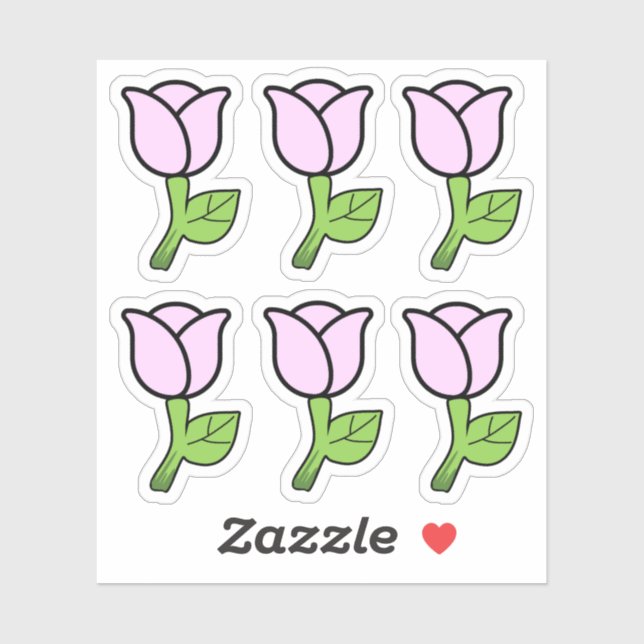 Pegatina de rosas rosadas (Hoja)