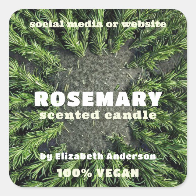 Pegatina de Rosemary Candle Square (Anverso)