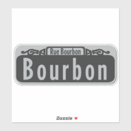 Pegatina de Rótulo de Bourbon Street (Rue Bourbon)