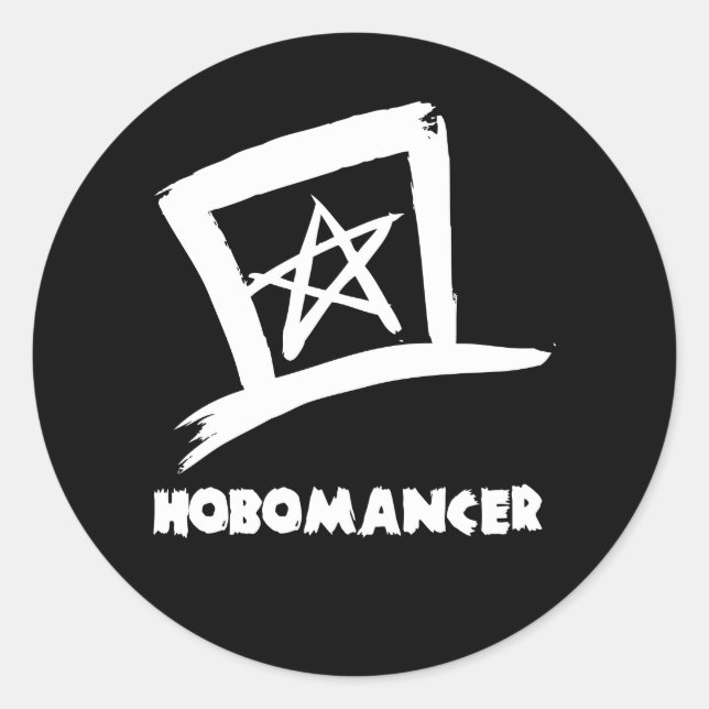 Pegatina de Rótulo Hobomancer Hobo (Anverso)
