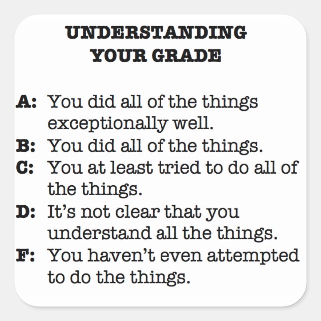 Pegatina de Rubric - ¡ahora con menos sarcasmo! (Anverso)