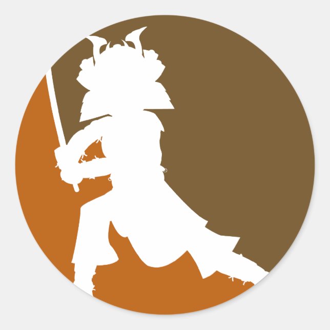 Pegatina de Samurai Warrior Silhouette (Anverso)