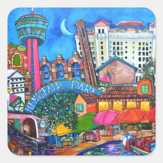 Pegatina de San Antonio Riverwalk (Anverso)