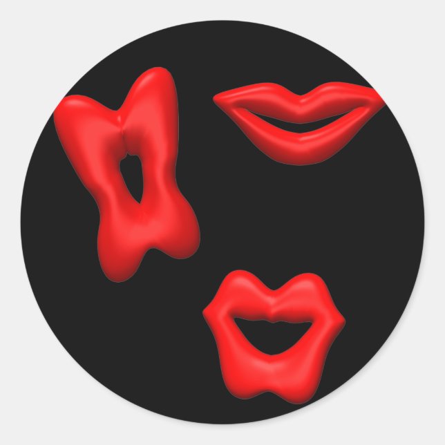 Pegatina de San Valentín besa (Anverso)