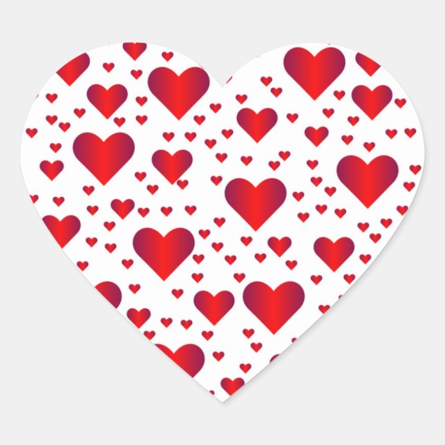 Pegatina de San Valentín de corazones rojos pequeñ (Anverso)