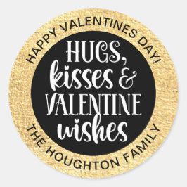 Pegatina de San Valentín de Oro Negro personalizad