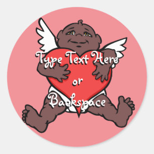 Pegatina de San Valentín Pegatina africano cupido