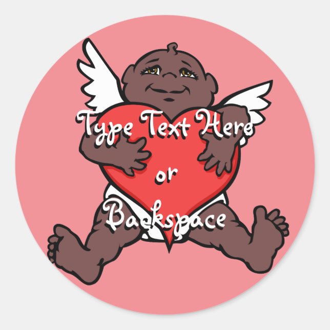 Pegatina de San Valentín Pegatina africano cupido  (Anverso)