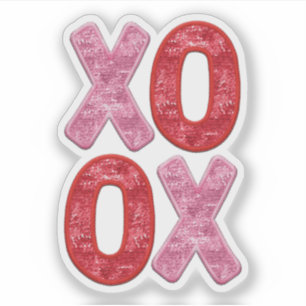Pegatina de San Valentín XO OX - Beso Abrazo Abraz