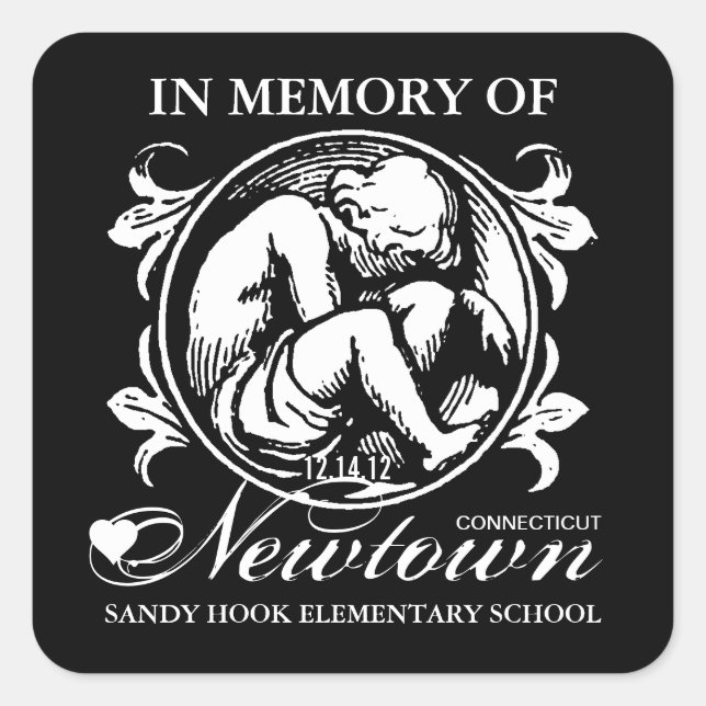 Pegatina de Sandy Hook Newtown Memory Square (Anverso)