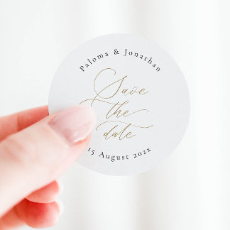 Pegatina de Save the Date con Fuente de Caligrafía