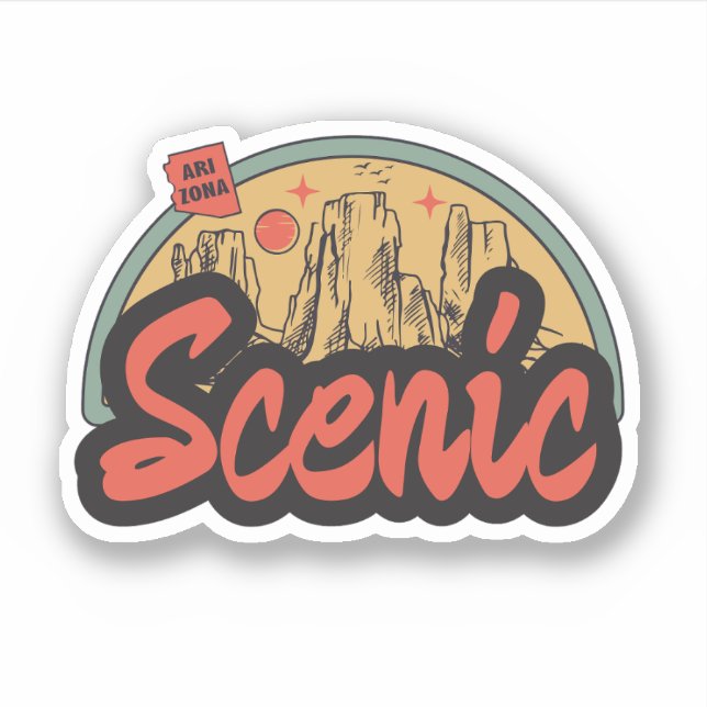 Pegatina de Scenic, Arizona (Anverso)