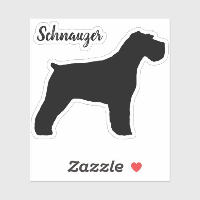 Pegatina de Schnauzer Dog Silhouette Vinyl (Hoja)