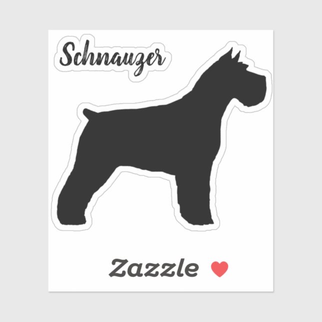 Pegatina de Schnauzer Dog Silhouette Vinyl (Hoja)