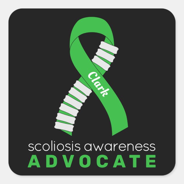Pegatina de Scoliosis Advocate Black Square (Anverso)