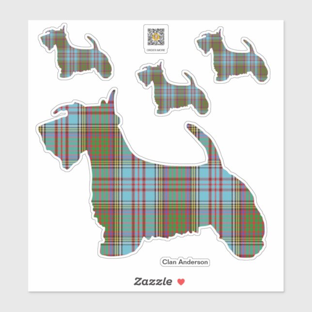 Pegatina de Scottie del Clan Anderson (Hoja)