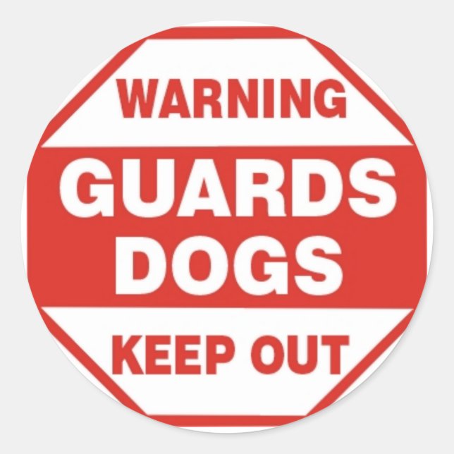 Pegatina de seguridad de perro de la guardia de ad (Anverso)