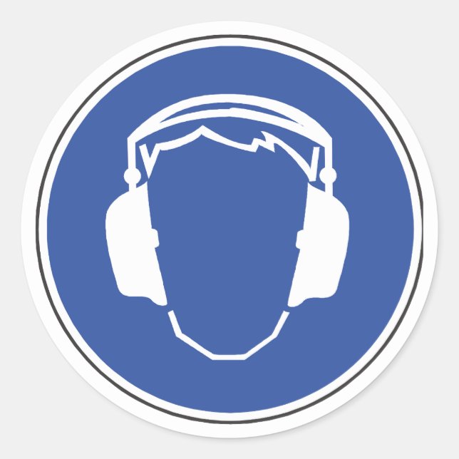 Pegatina de seguridad de protección auditiva (Anverso)