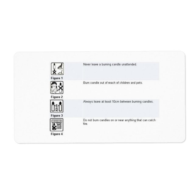 Pegatina de seguridad de velas (Frente)
