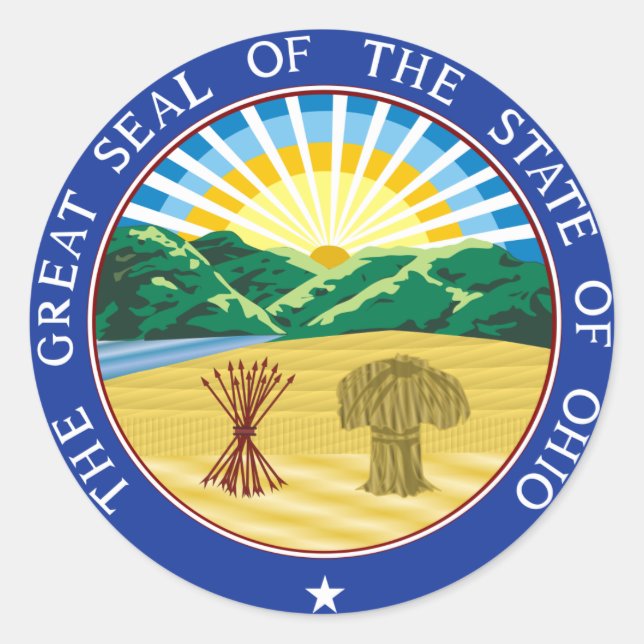 Pegatina de sellado del estado de Ohio (Anverso)