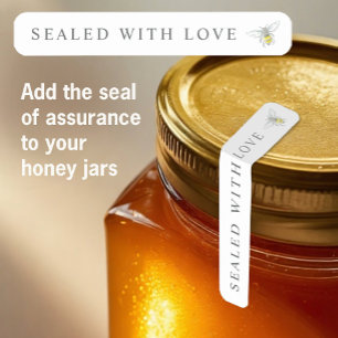 Pegatina de sello de abeja redonda de miel pequeña