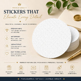Pegatina de sello de boda de damasco blanco elegan