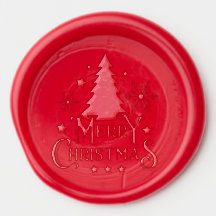Pegatina de sello de cera de árbol de Navidad