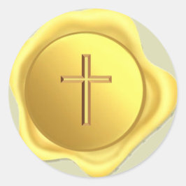 Pegatina de sello de oro cruzado