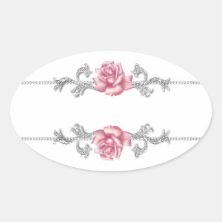Pegatina de sello de sobre blanco con rosa rosa jo