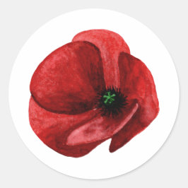 Pegatina de sello de sobre de amapola silvestre ro