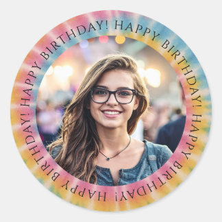 Pegatina de sello de sobre de foto de cumpleaños c
