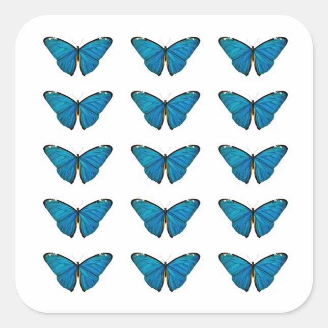 PEGATINA DE SELLO DE SOBRE : MARIPOSA AZUL (Anverso)