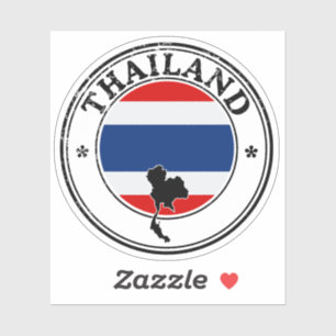 Pegatina de sello de Tailandia Bandera redonda par