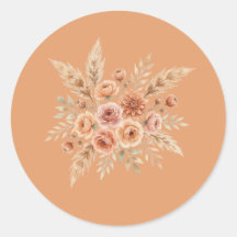 Pegatina de sello floral Terracotta Bloom