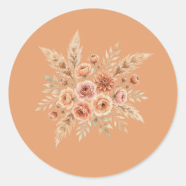 Pegatina de sello floral Terracotta Bloom