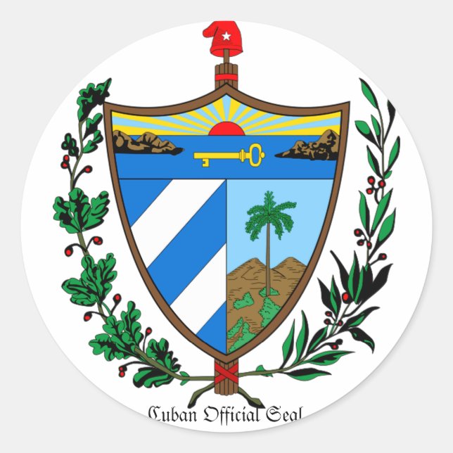 Pegatina de sello oficial de Cuba (Anverso)