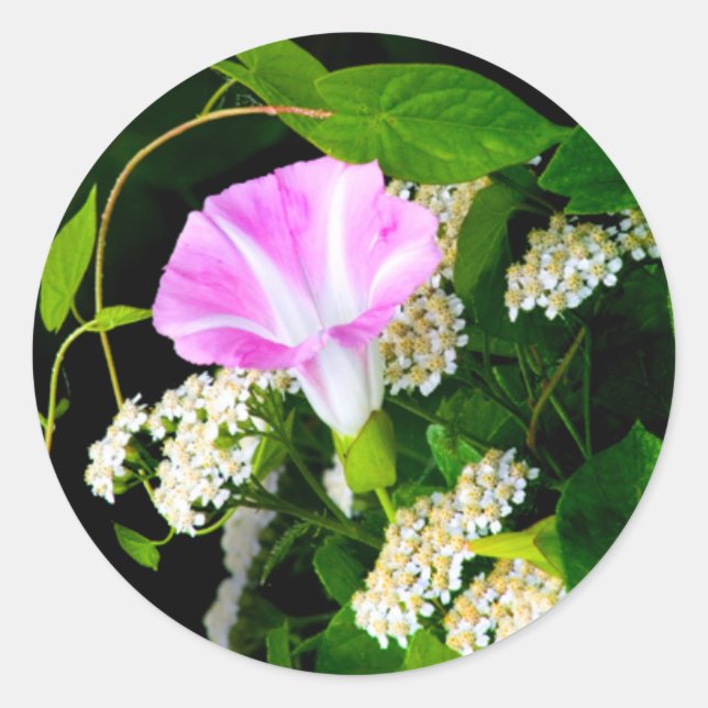 Pegatina de Sello para sobres Boda floral (Anverso)