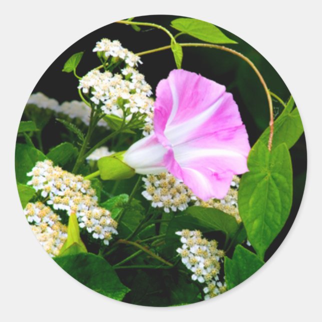 Pegatina de Sello para sobres Boda floral (Anverso)