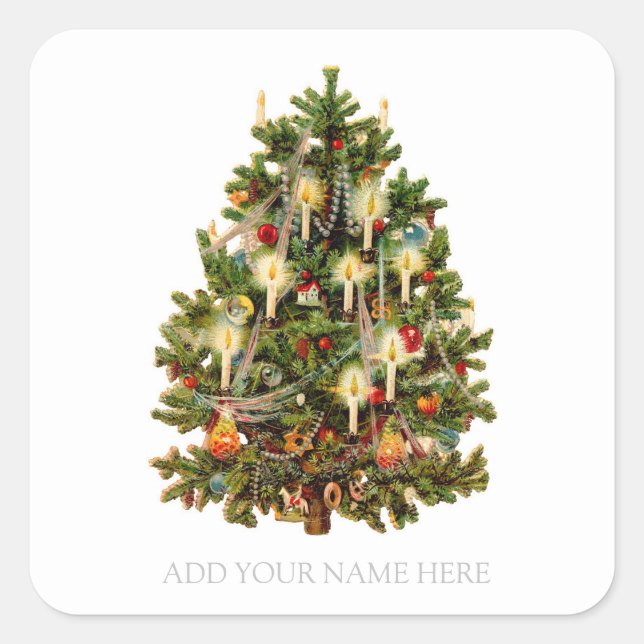 PEGATINA DE sello para sobres CON ÁRBOL DE NAVIDAD (Anverso)