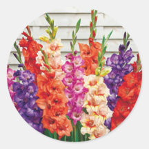 Pegatina de Sello para sobres de Gladiolas colorid