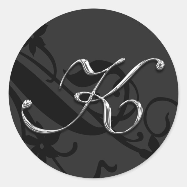 Pegatina de Sello para sobres de letra monograma K (Anverso)