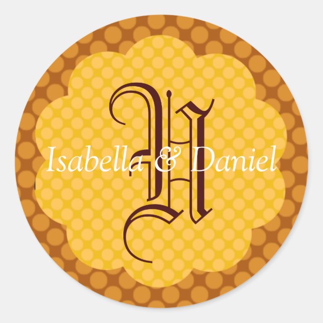 Pegatina de Sello para sobres de otoño del monogra (Anverso)