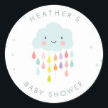 Pegatina de Sello para sobres en la nube Ducha de<br><div class="desc">H Su propio Pegatina perfecto,  Cupcake Topper,  Favor Tag o Sello para sobres! Tema en la nube para una ducha neutra para bebés.</div>