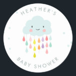 Pegatina de Sello para sobres en la nube Ducha de<br><div class="desc">H Su propio Pegatina perfecto,  Cupcake Topper,  Favor Tag o Sello para sobres! Tema en la nube para una ducha neutra para bebés.</div>