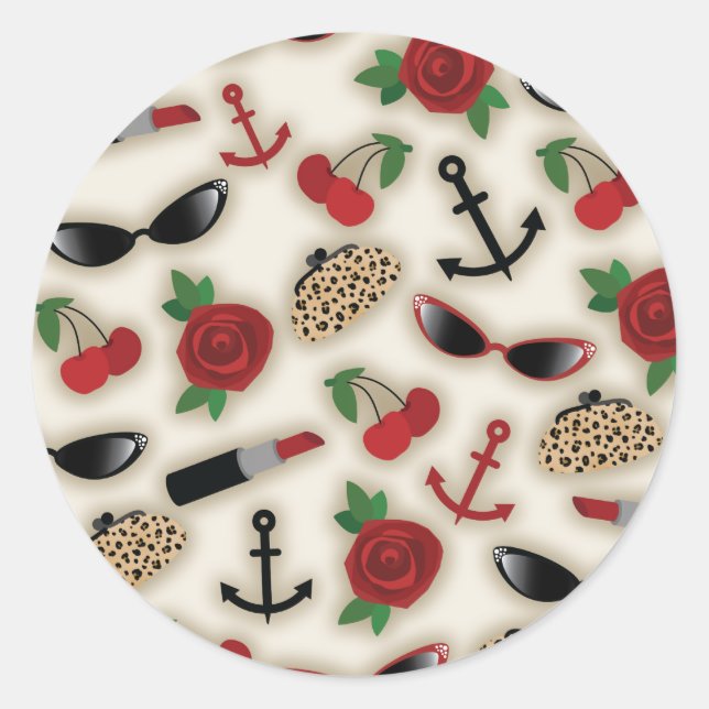 Pegatina de Sello para sobres inspirado en el glam (Anverso)