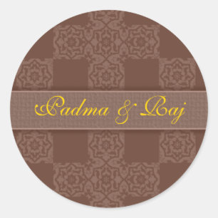 Pegatina de Sello para sobres marrón personalizado