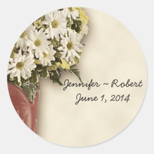 Pegatina de Sello para sobres Old West Boot Bouque