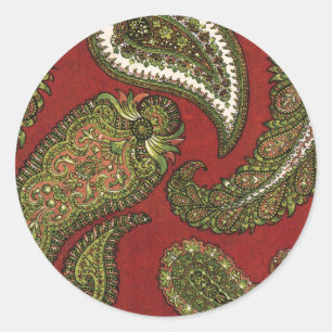 Pegatina de Sello para sobres Red and Green Paisle