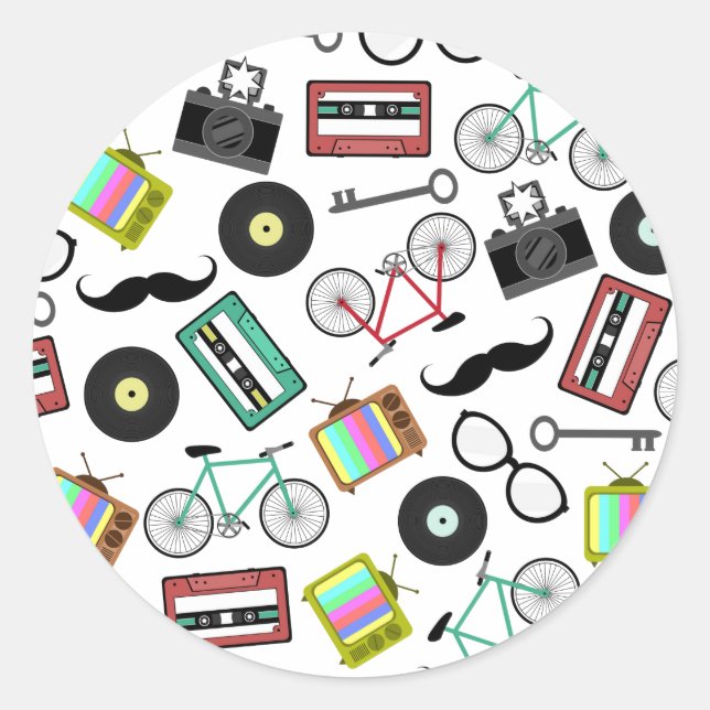 Pegatina de Sello para sobres Temático Hipster (Anverso)